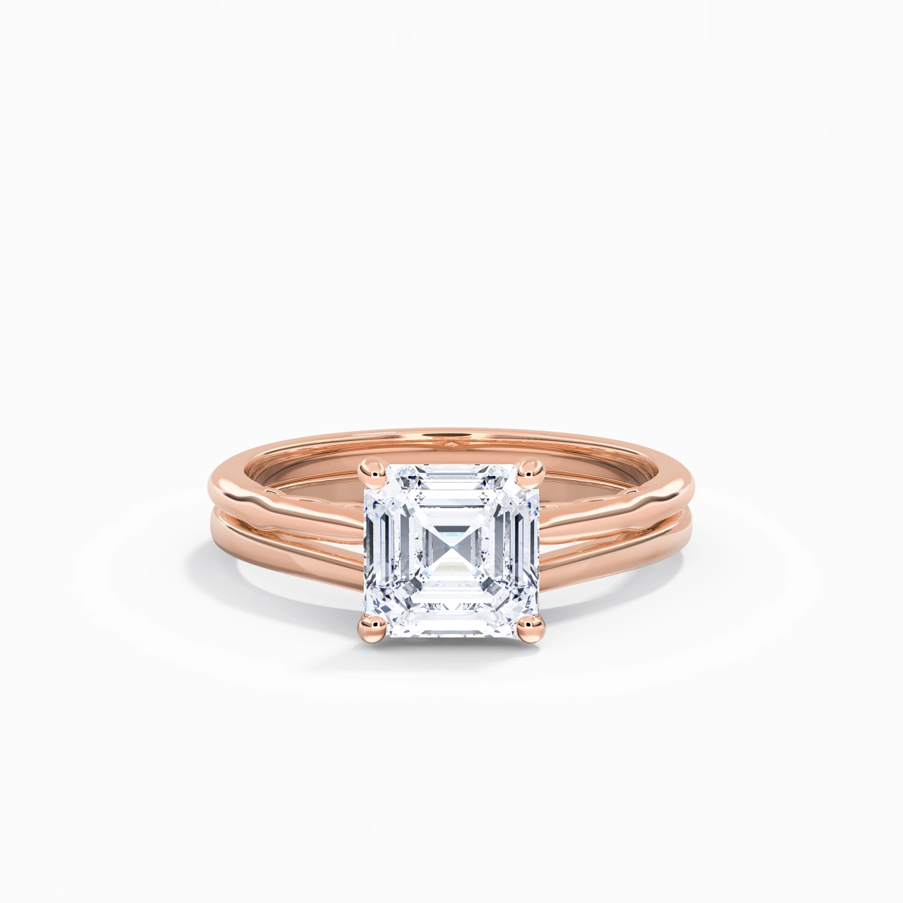 18K Rose Gold Moissanite Bridal Set