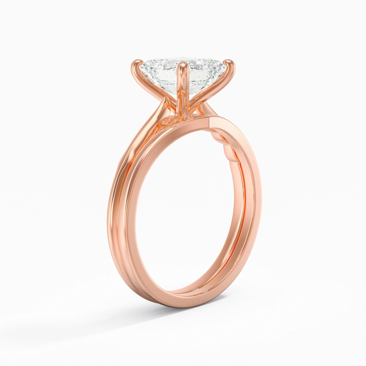 18K Rose Gold Moissanite Bridal Set