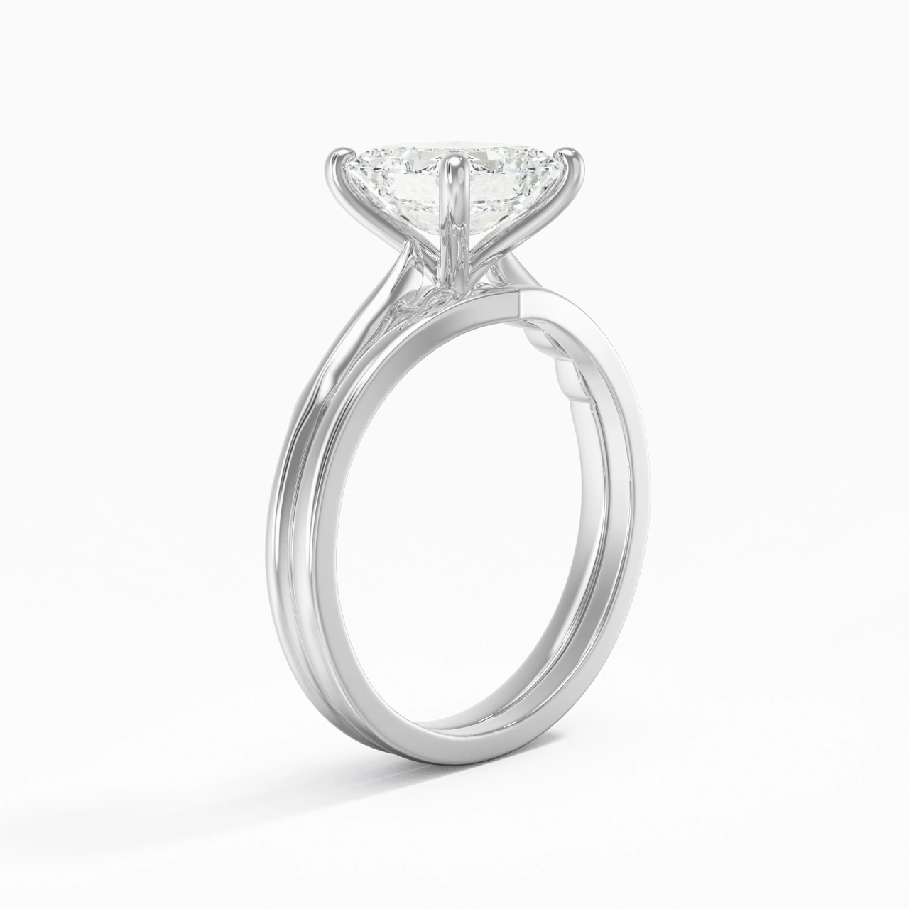 Platinum Moissanite Bridal Set