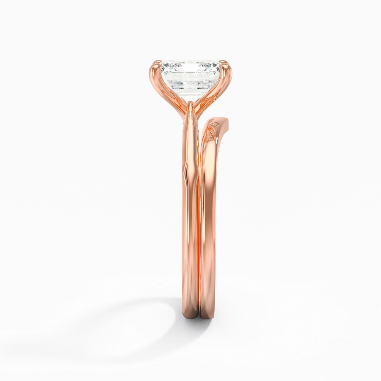 18K Rose Gold Moissanite Bridal Set
