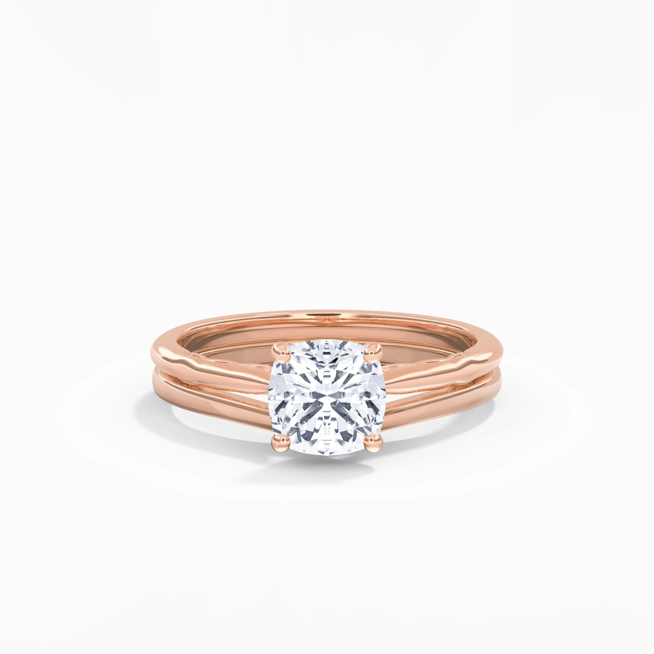 18K Rose Gold Moissanite Bridal Set