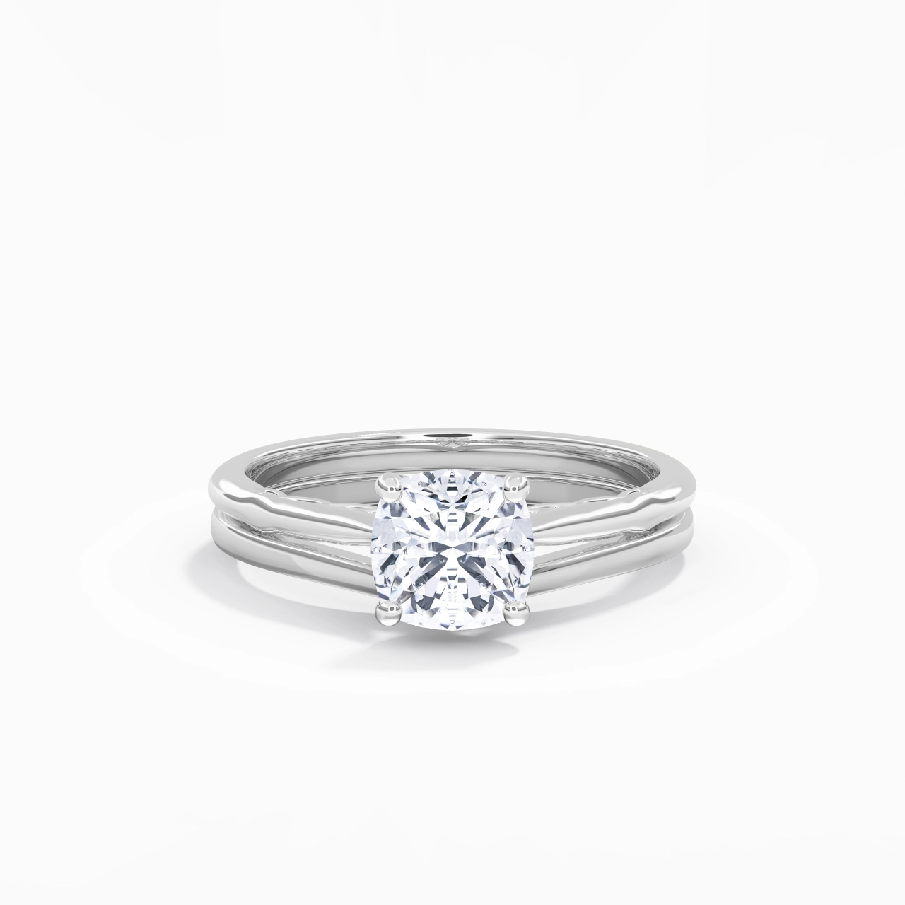 Platinum Moissanite Bridal Set