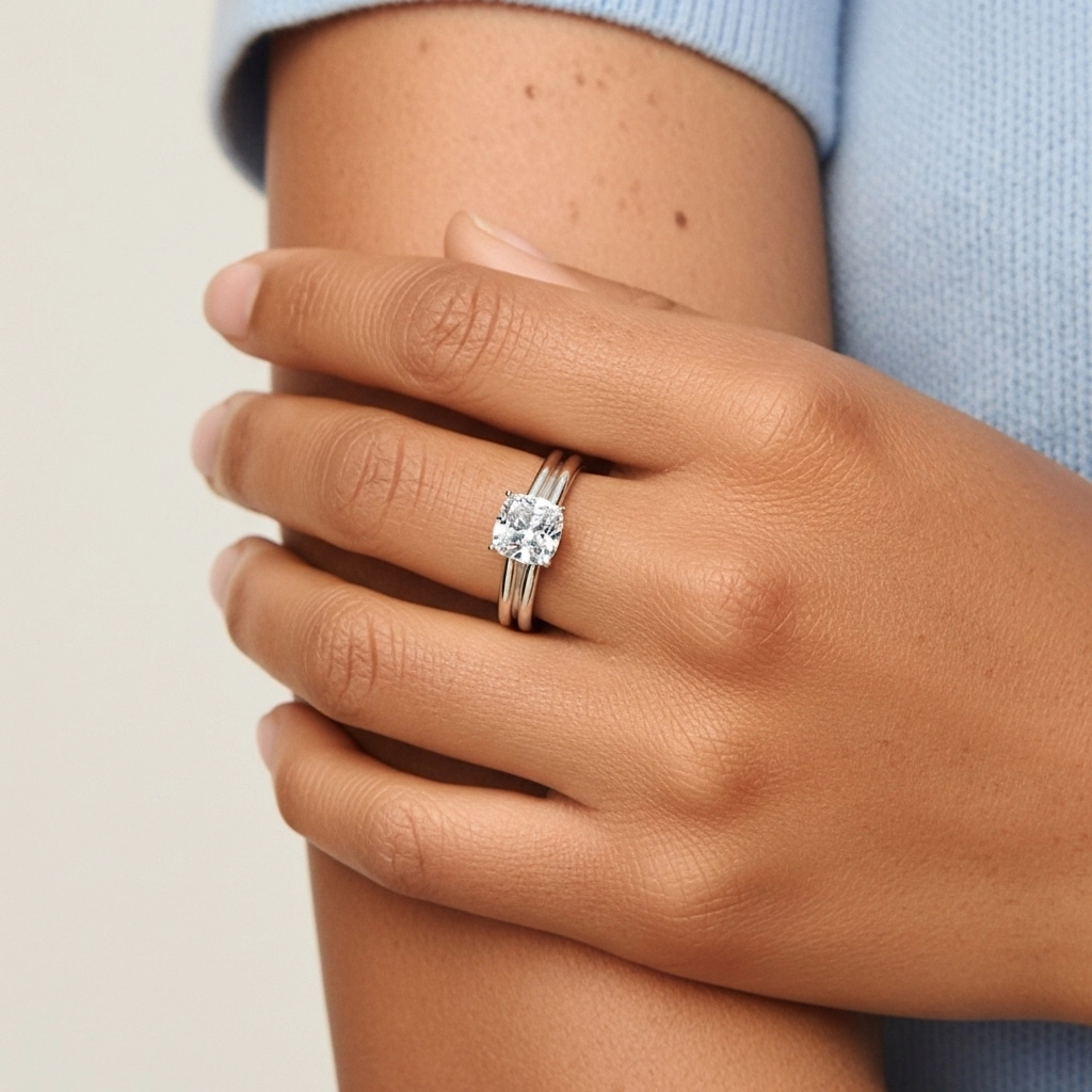 Platinum Moissanite Bridal Set