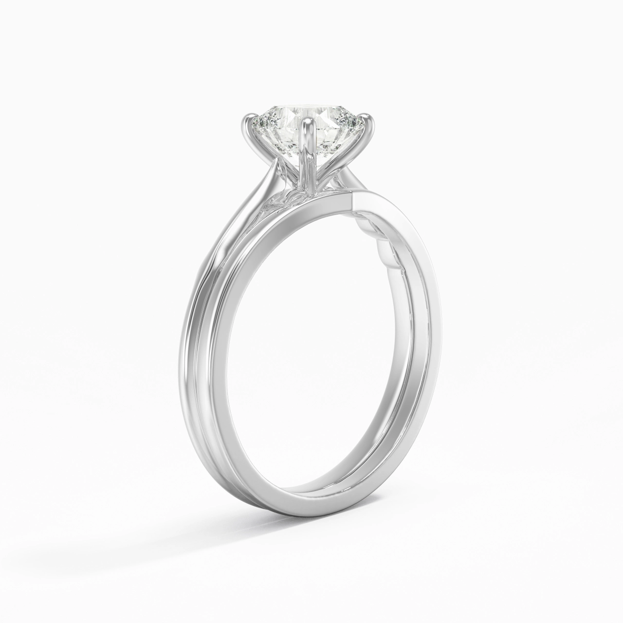 Platinum Moissanite Bridal Set