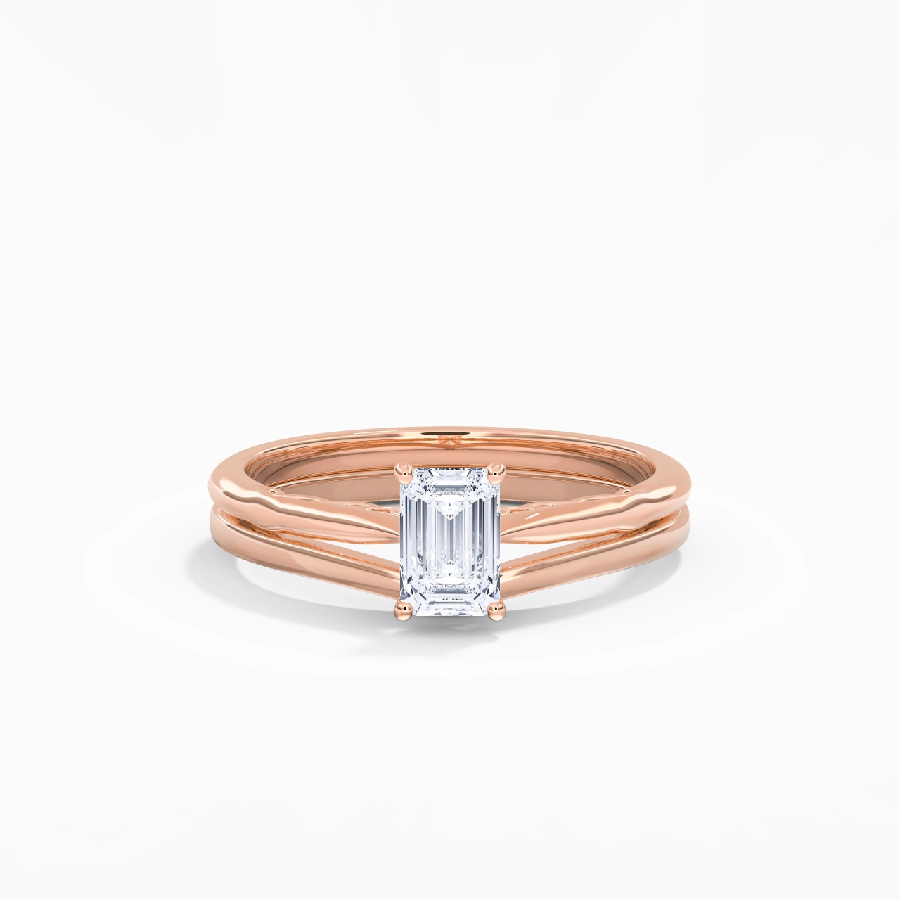 18K Rose Gold Moissanite Bridal Set