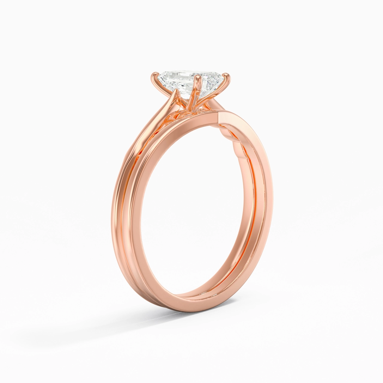 18K Rose Gold Moissanite Bridal Set