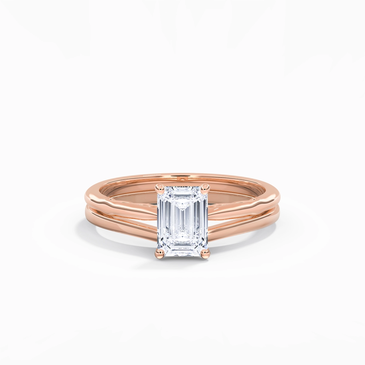 18K Rose Gold Moissanite Bridal Set