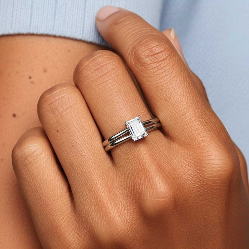 14K White Gold Moissanite Bridal Set