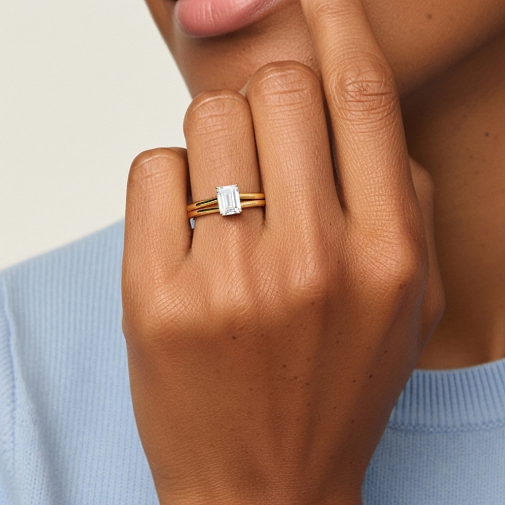 925 Sterling Silver Moissanite Bridal Set