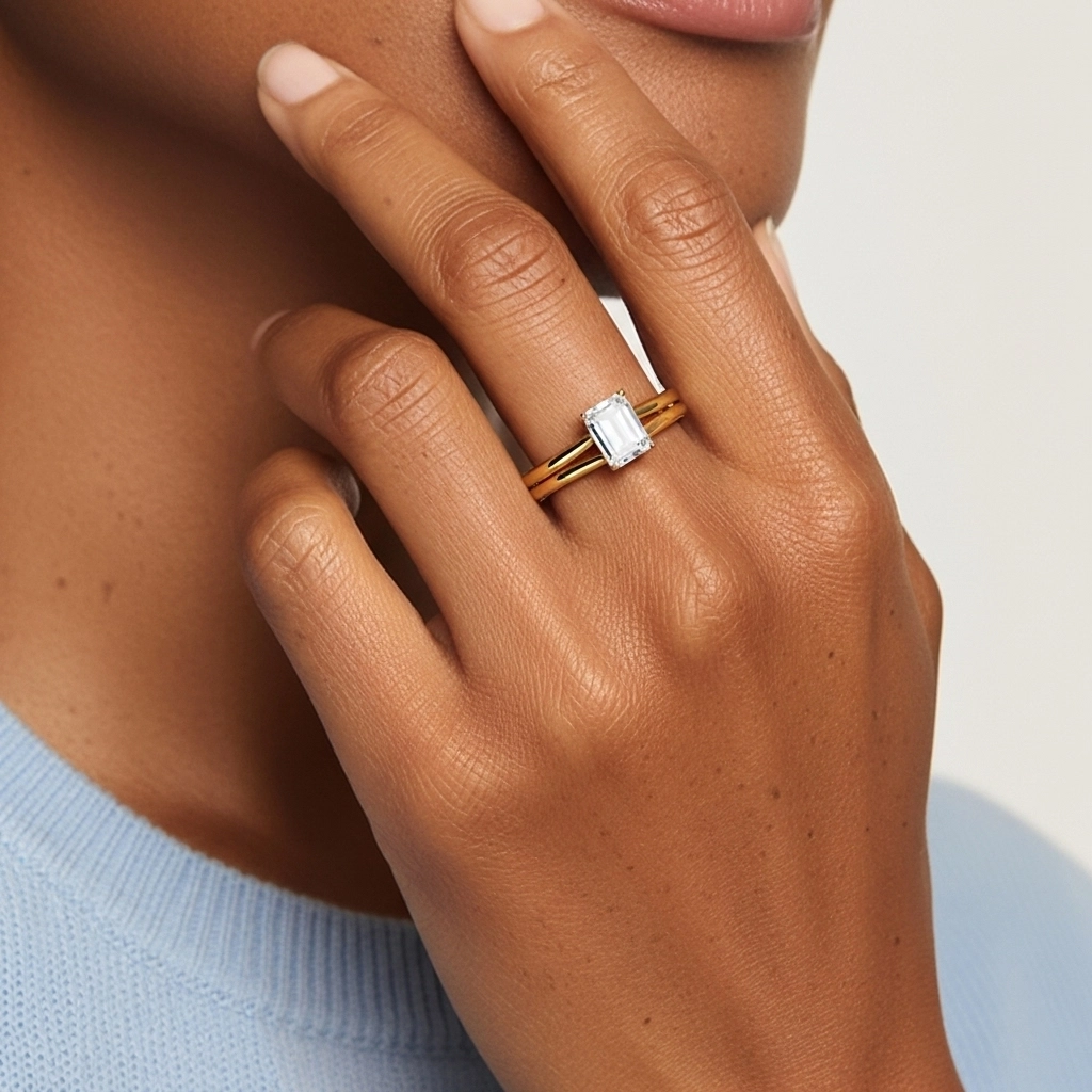 925 Sterling Silver Moissanite Bridal Set