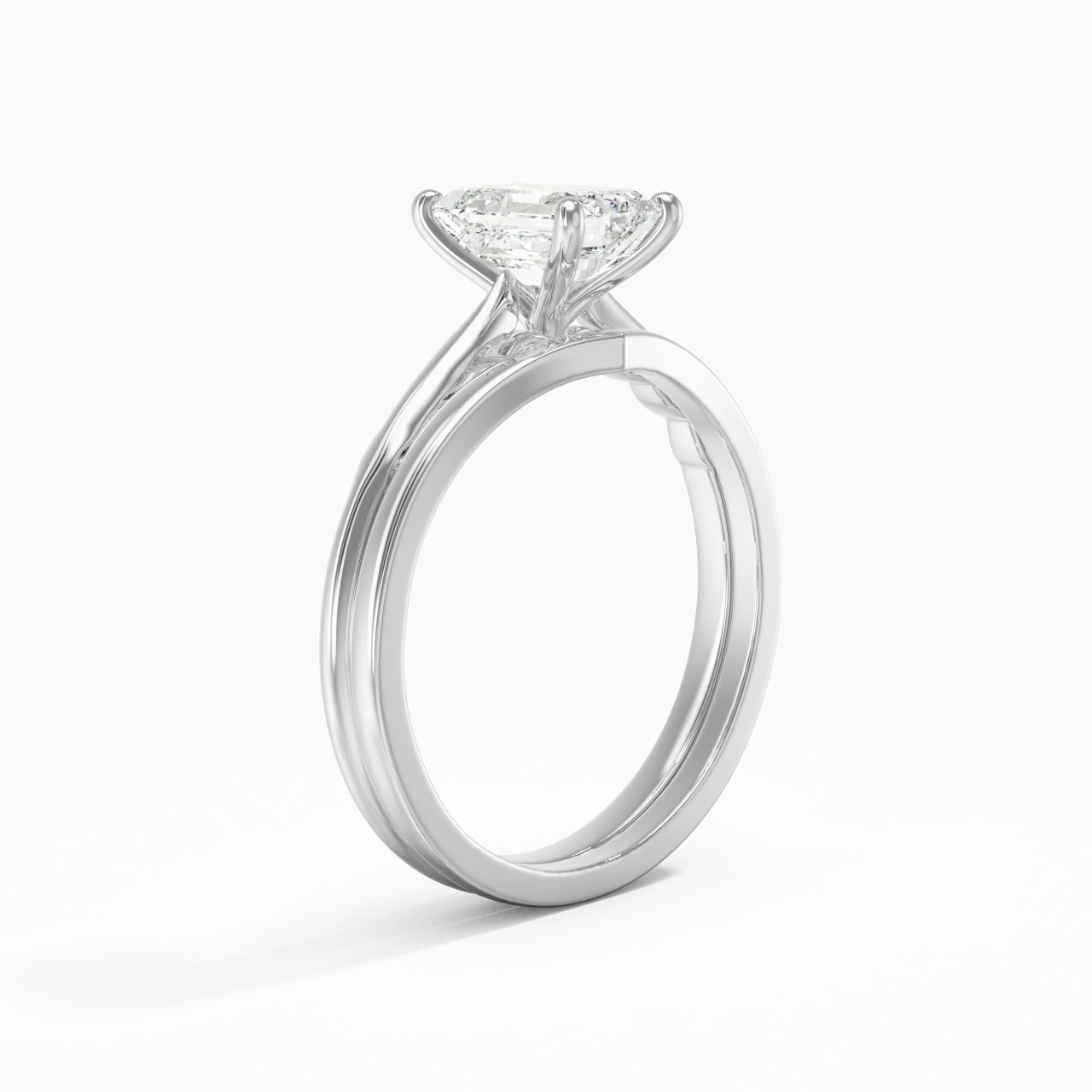 925 Sterling Silver Moissanite Bridal Set