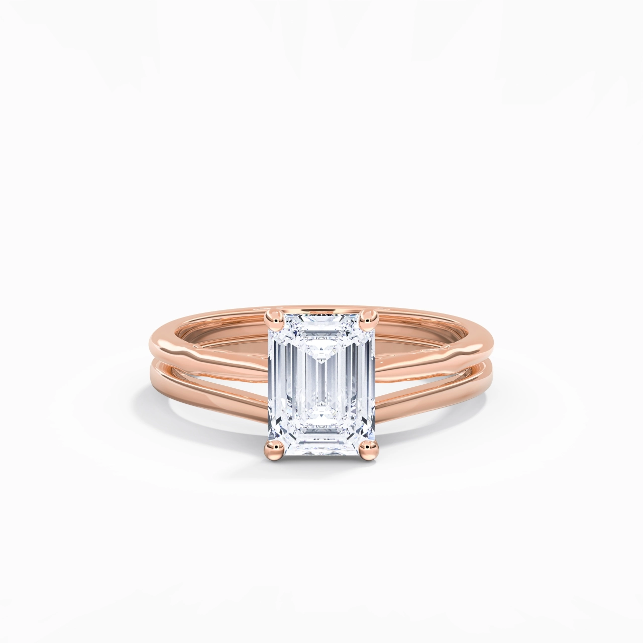 18K Rose Gold Moissanite Bridal Set