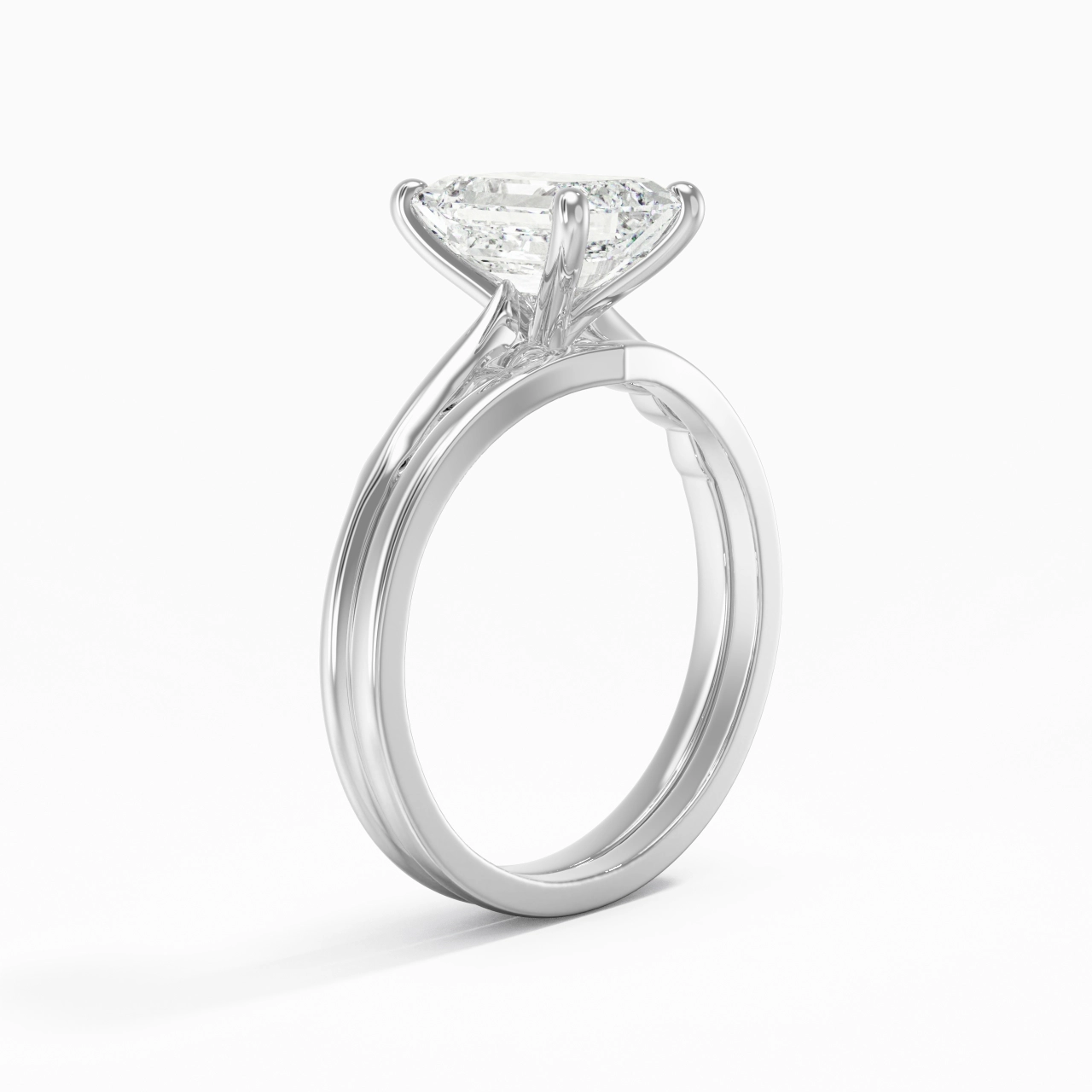 Platinum Moissanite Bridal Set