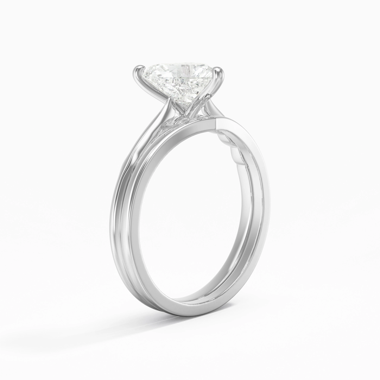 925 Sterling Silver Moissanite Bridal Set