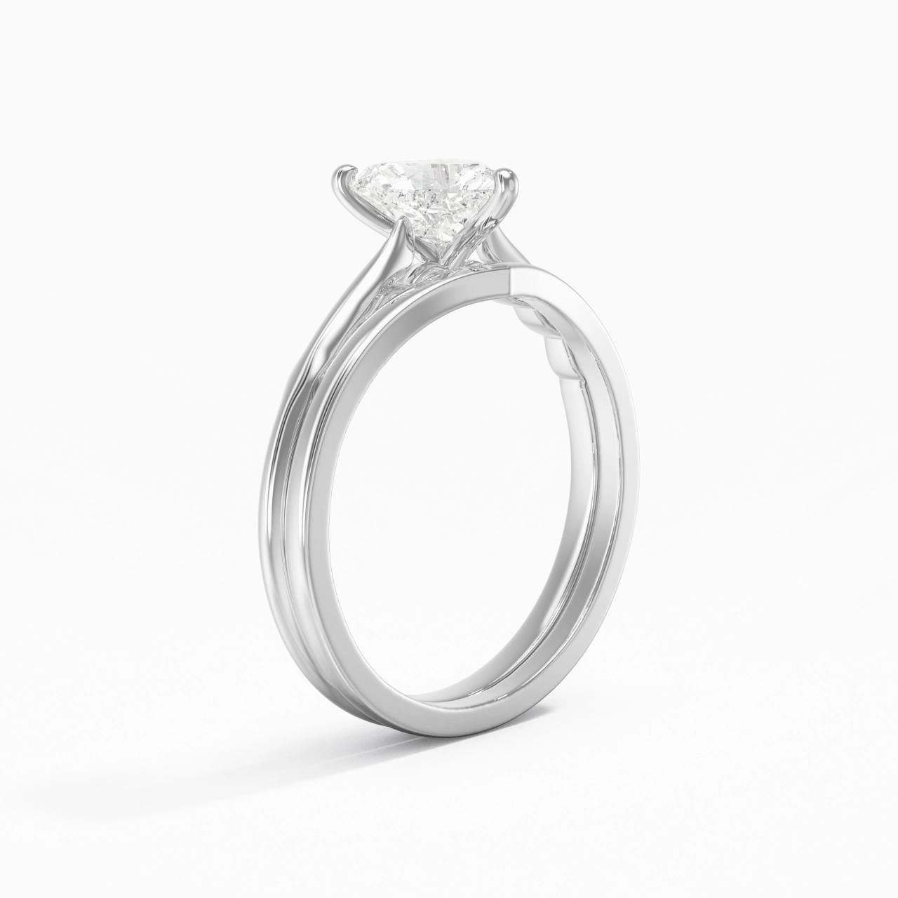 925 Sterling Silver Moissanite Bridal Set