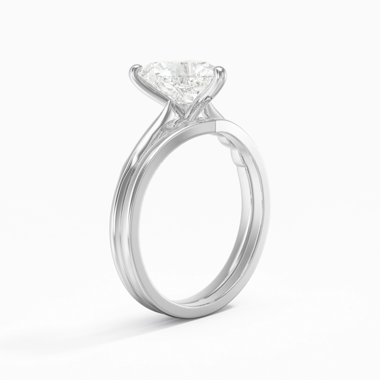 Platinum Moissanite Bridal Set