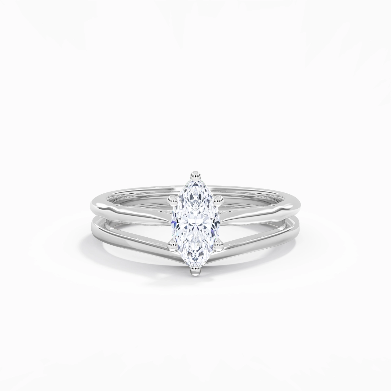 18K White Gold Moissanite Bridal Set