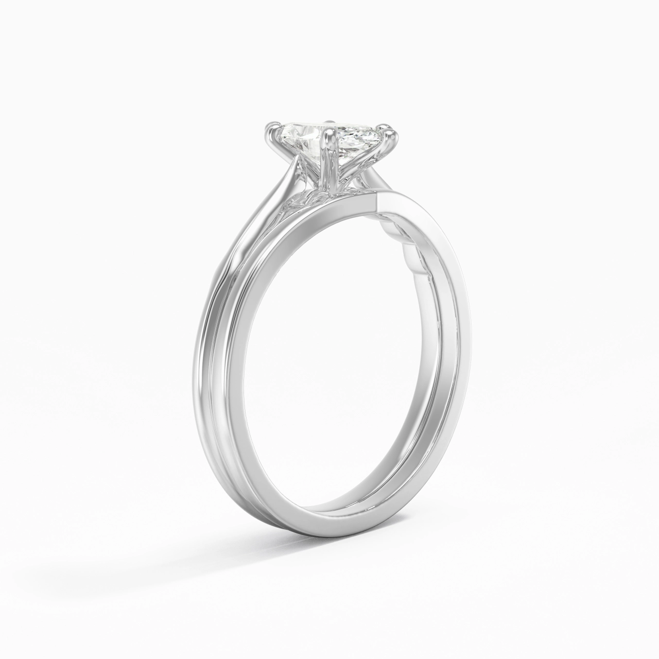 18K White Gold Moissanite Bridal Set