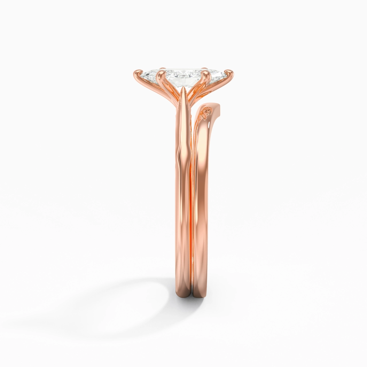 18K Rose Gold Moissanite Bridal Set