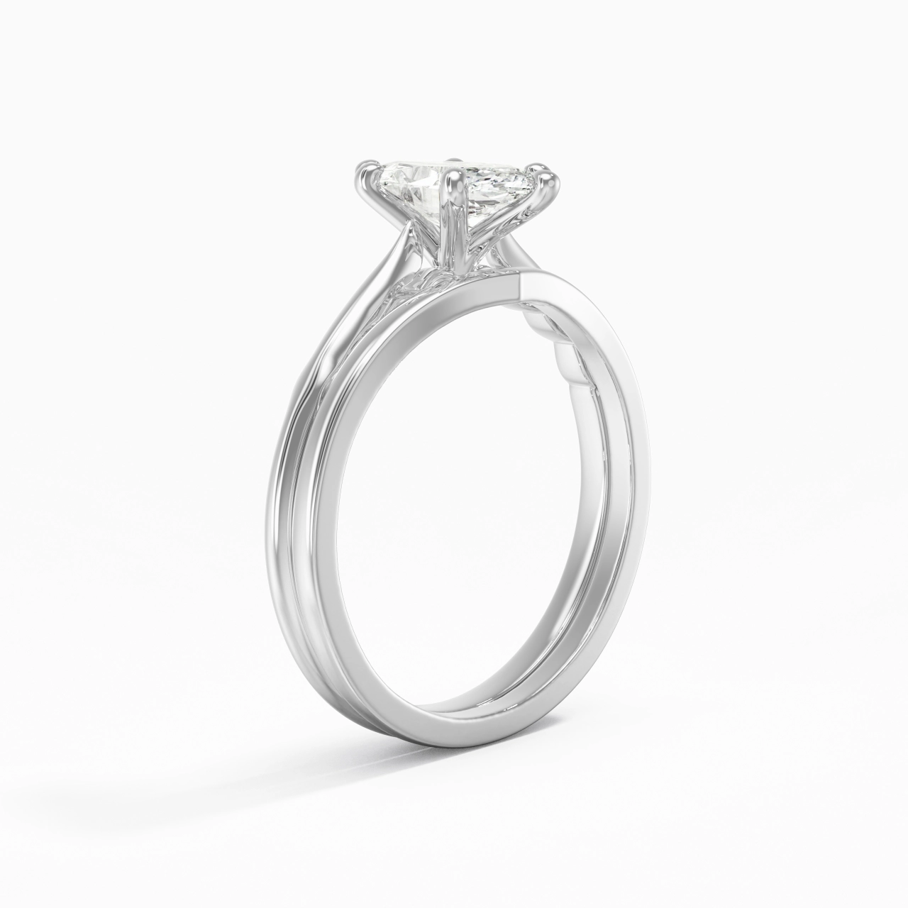 925 Sterling Silver Moissanite Bridal Set