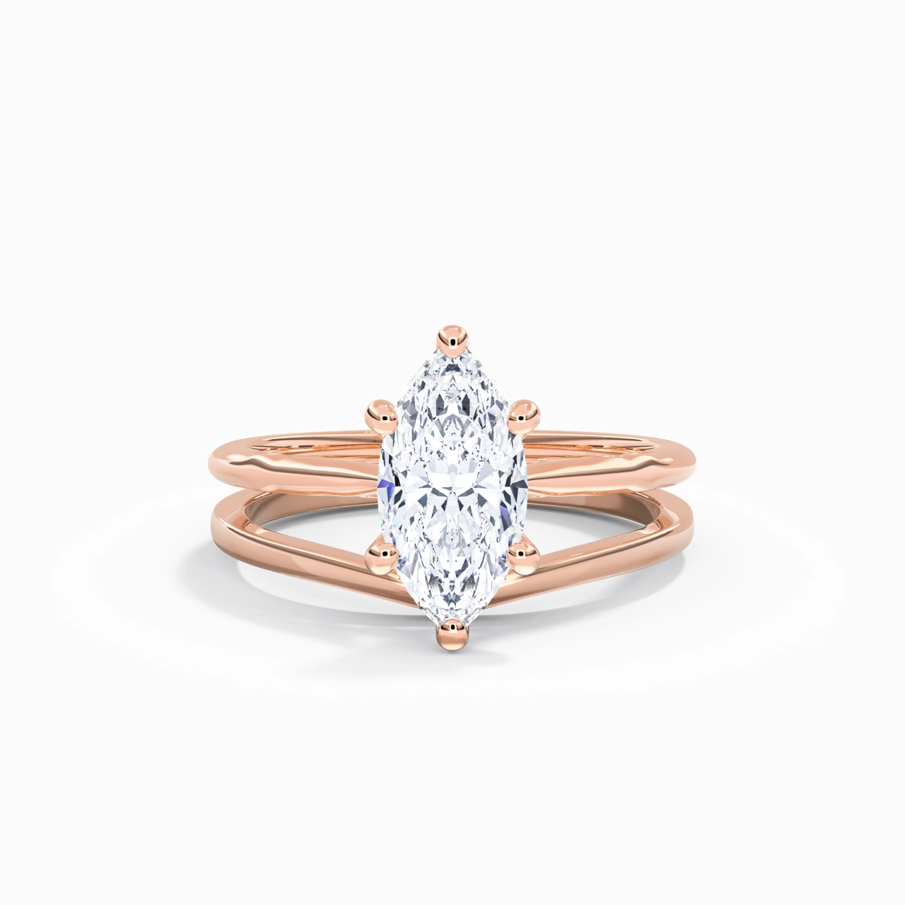 18K Rose Gold Moissanite Bridal Set