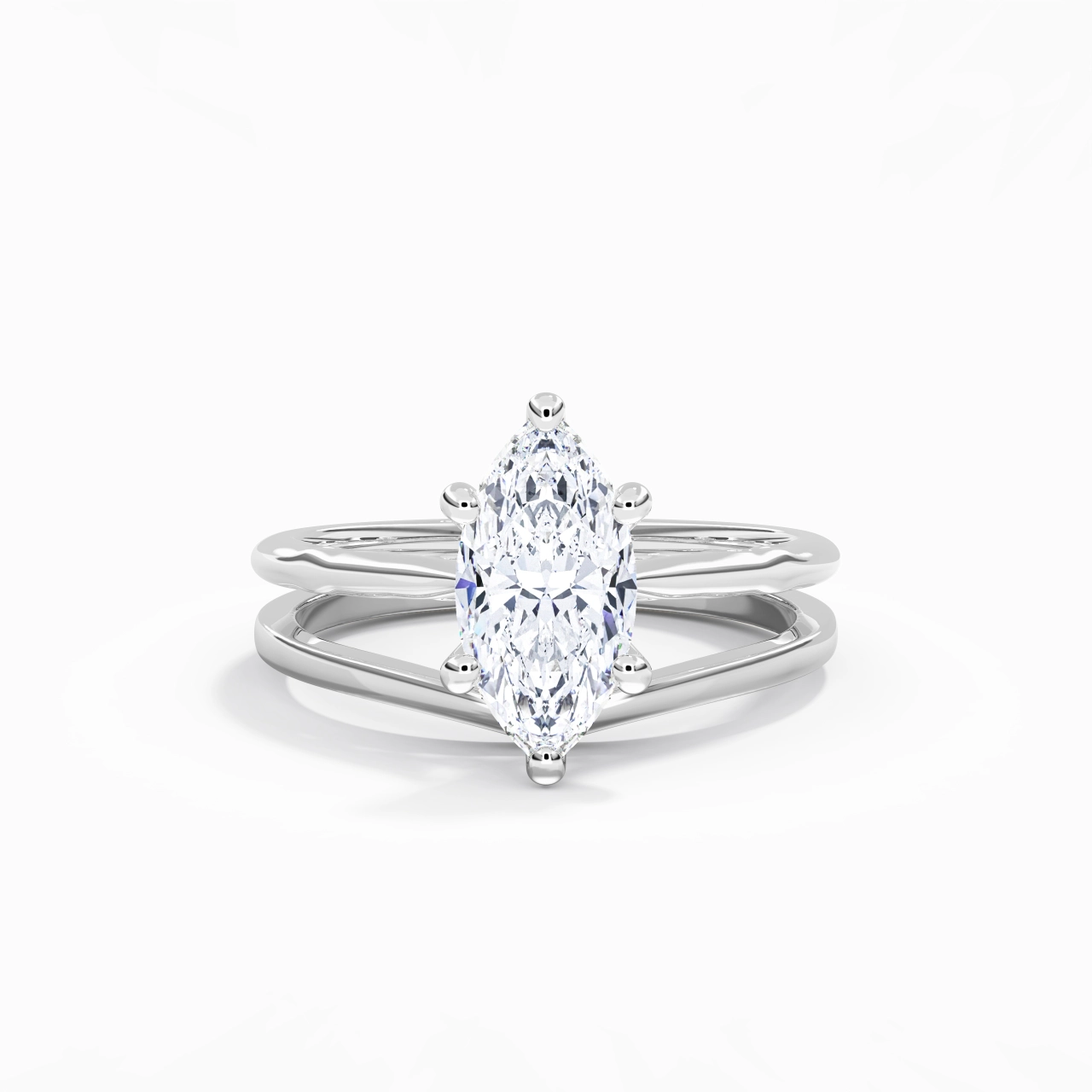 14K White Gold Moissanite Bridal Set