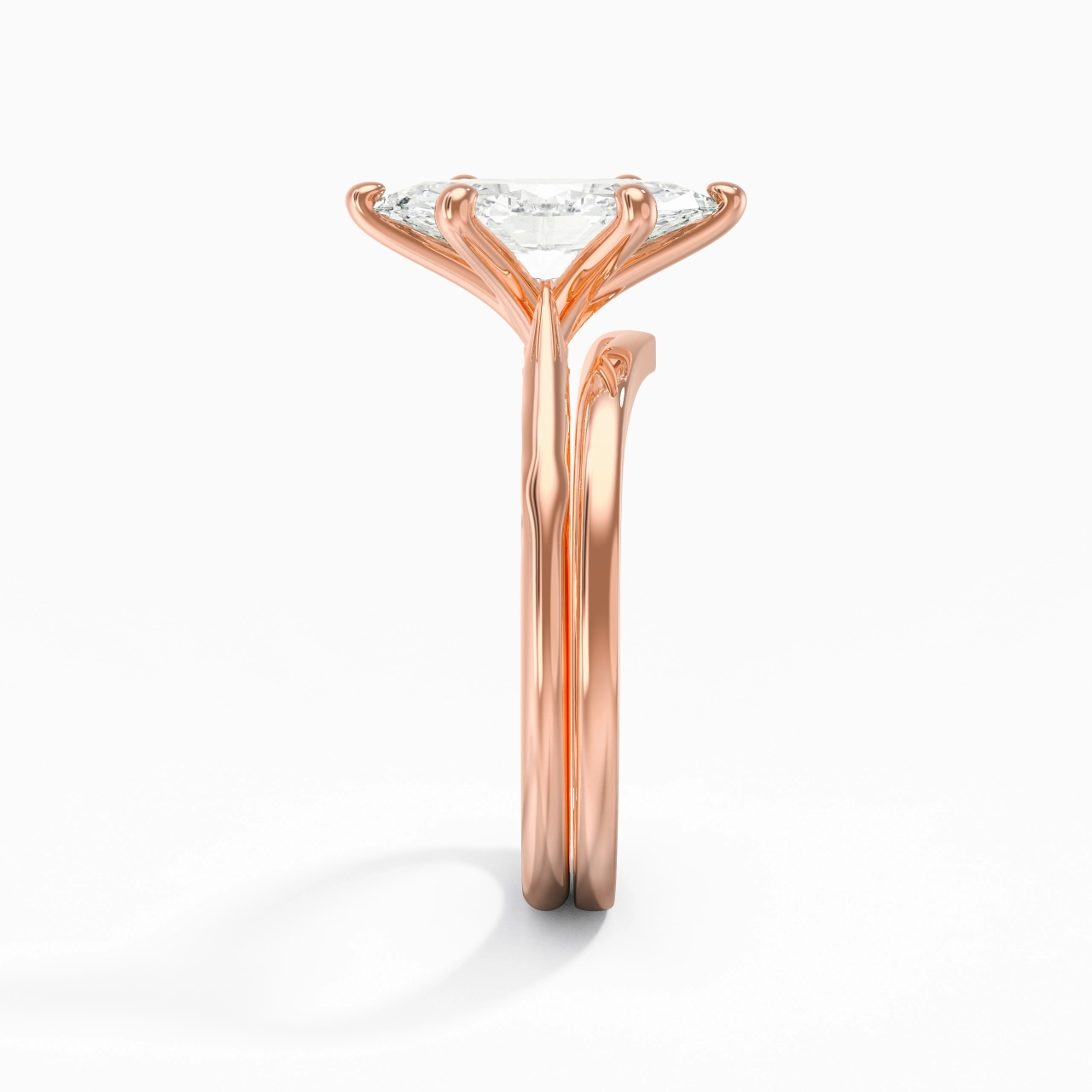 18K Rose Gold Moissanite Bridal Set