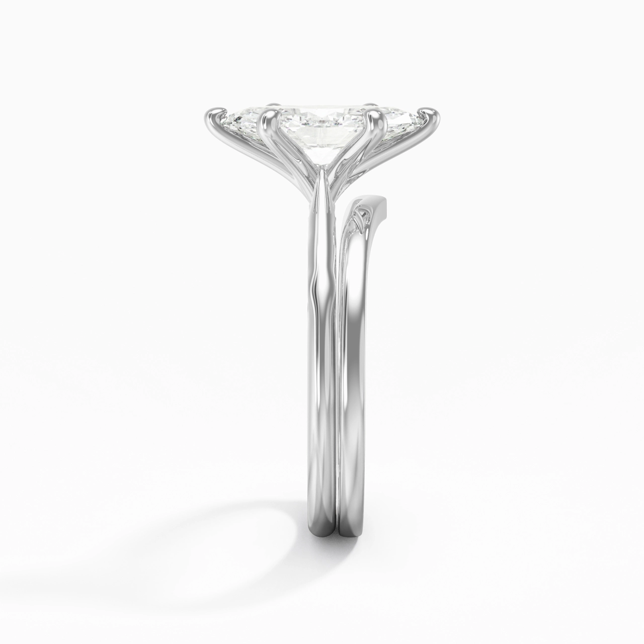 14K White Gold Moissanite Bridal Set