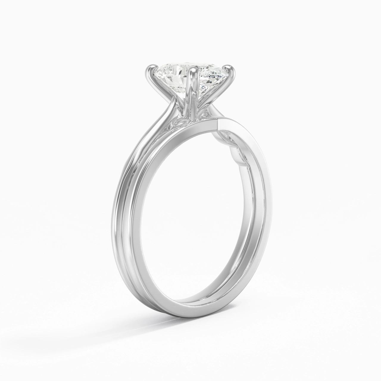 925 Sterling Silver Moissanite Bridal Set