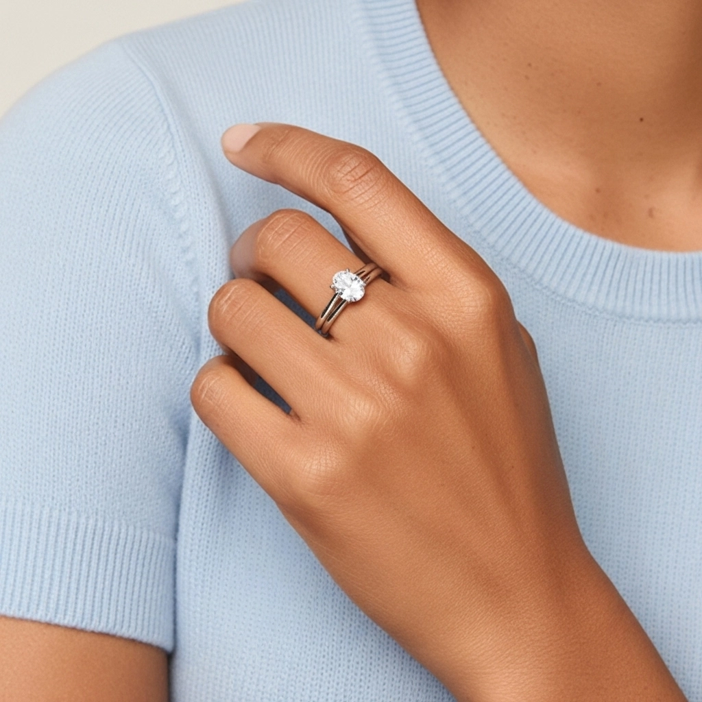 925 Sterling Silver Moissanite Bridal Set