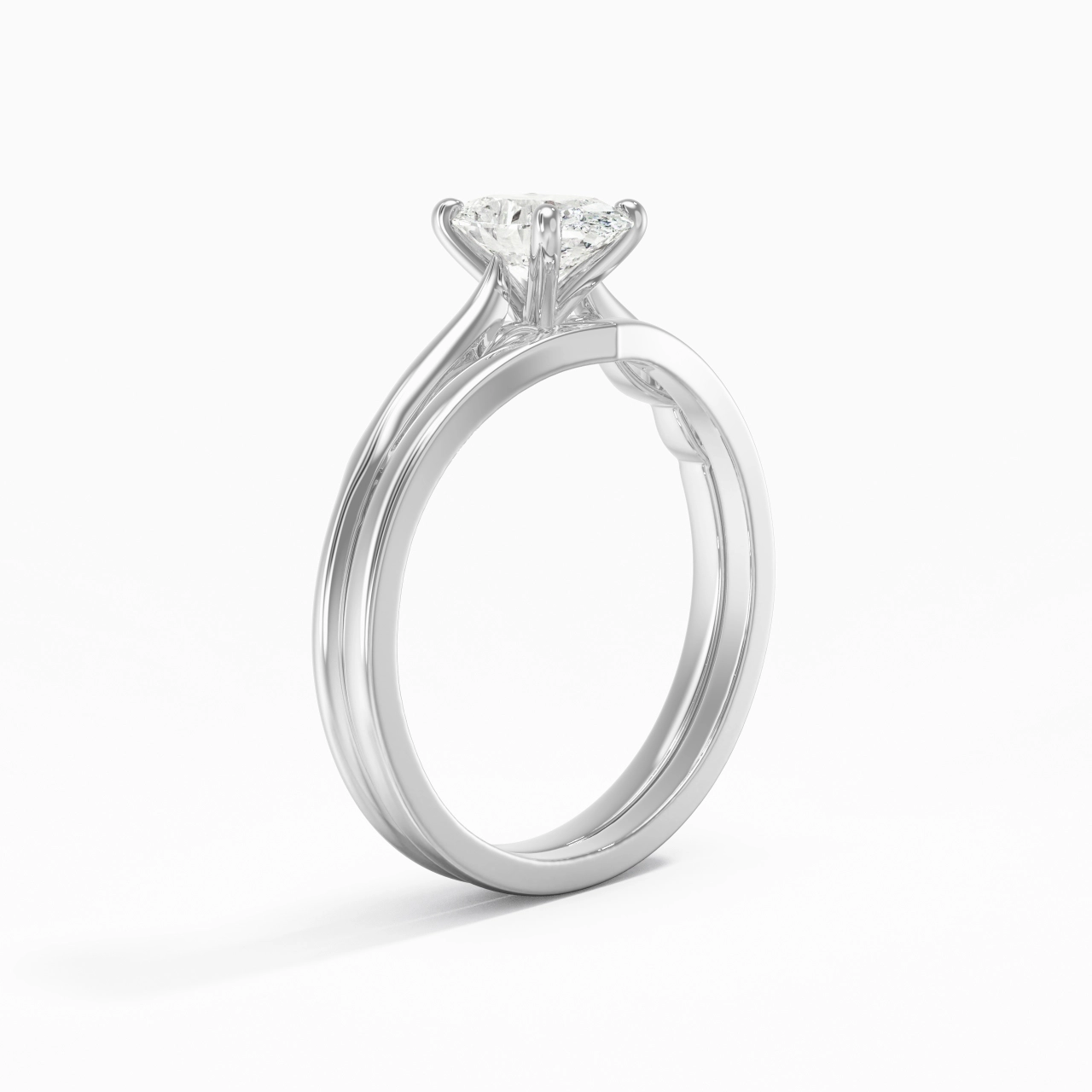 Platinum Moissanite Bridal Set