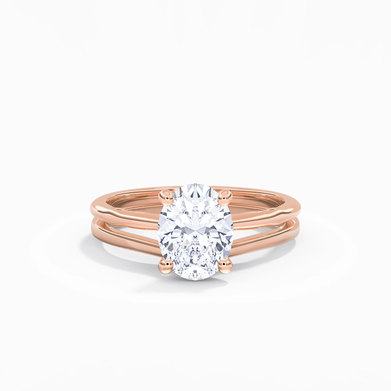 18K Rose Gold Moissanite Bridal Set