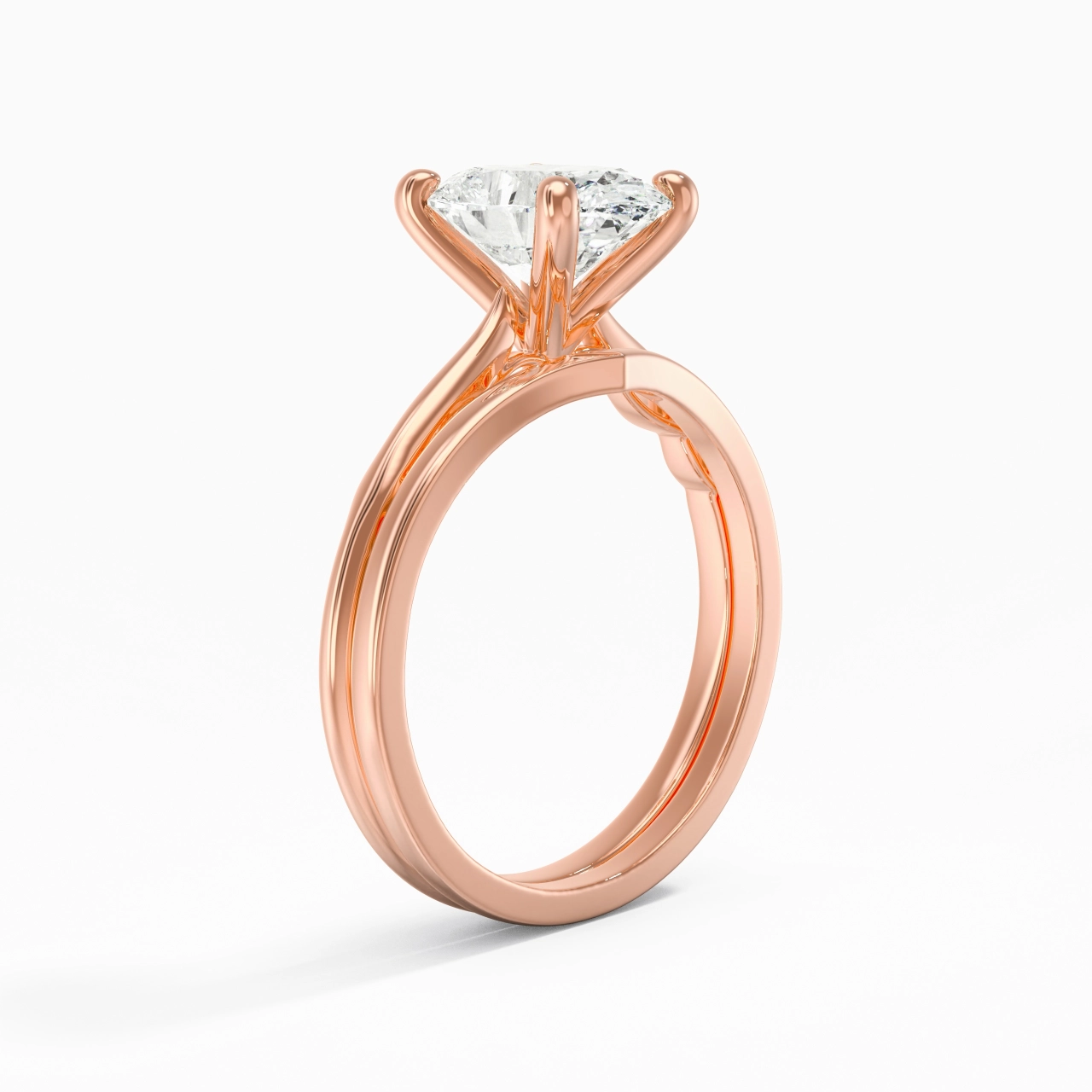 18K Rose Gold Moissanite Bridal Set