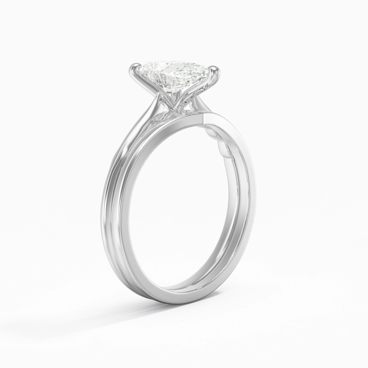 Platinum Moissanite Bridal Set