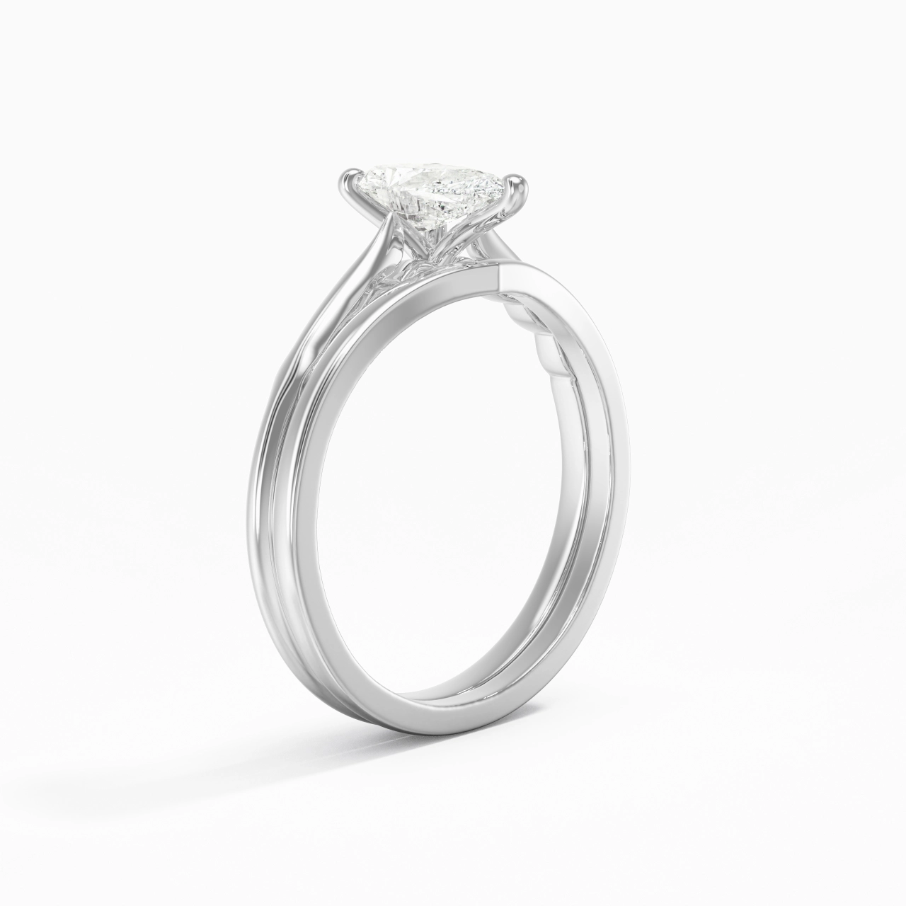 Platinum Moissanite Bridal Set