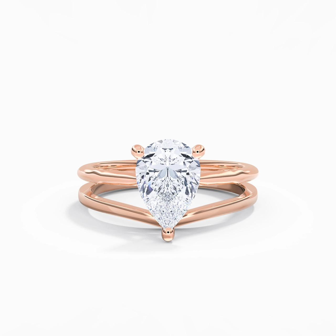 18K Rose Gold Moissanite Bridal Set