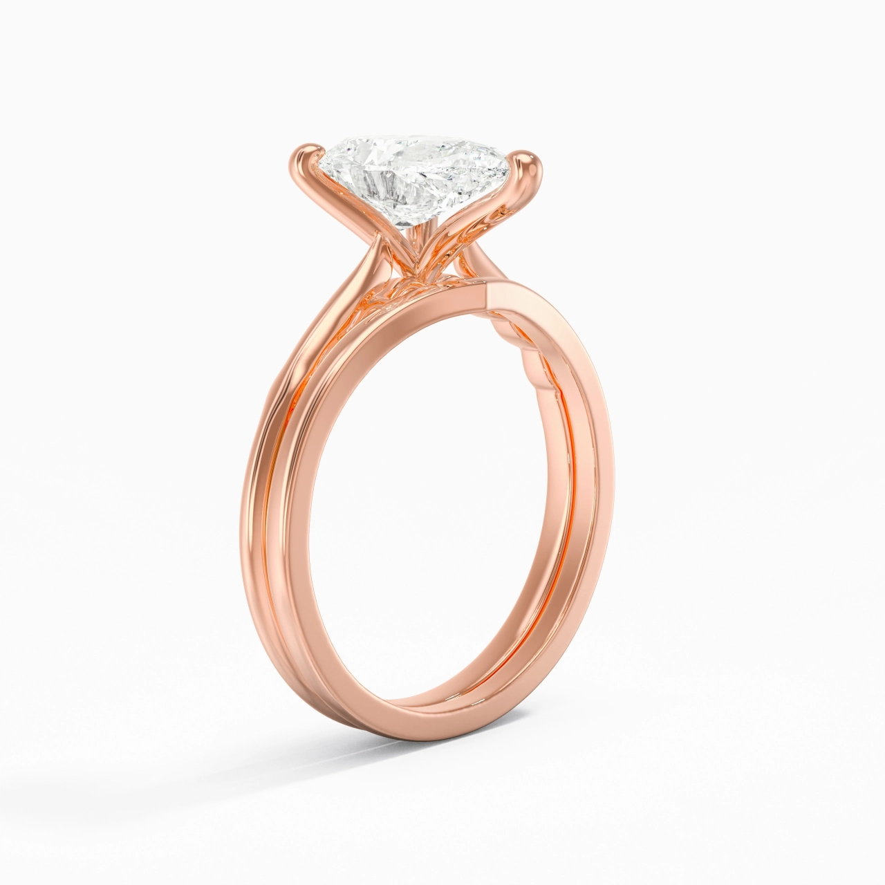 18K Rose Gold Moissanite Bridal Set