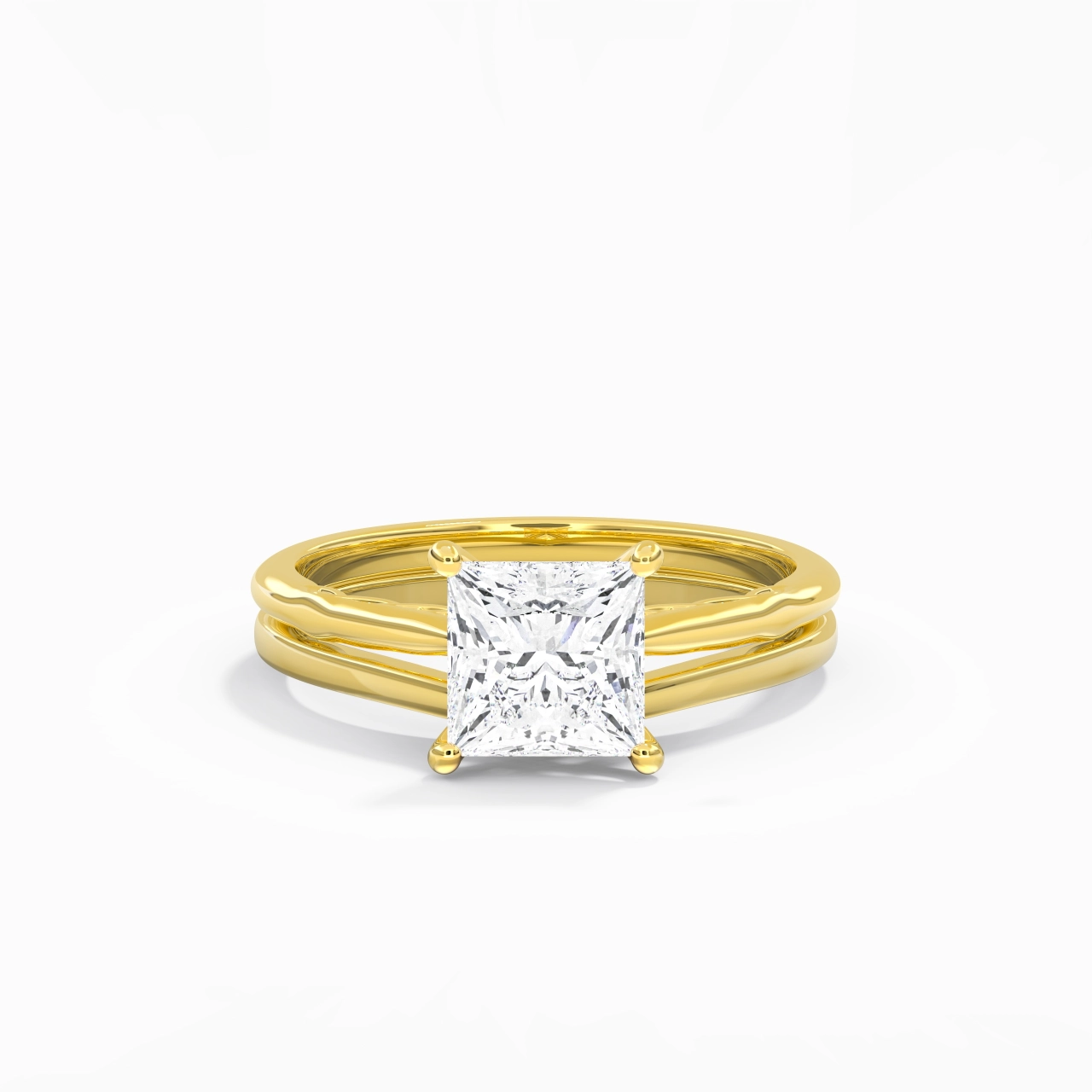 18K Gold Moissanite Bridal Set
