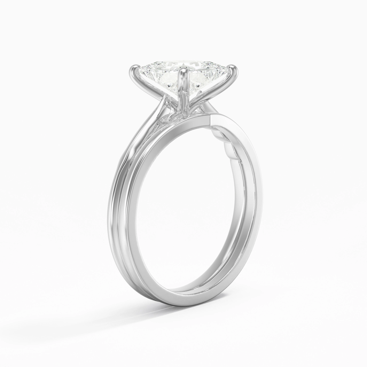14K White Gold Moissanite Bridal Set