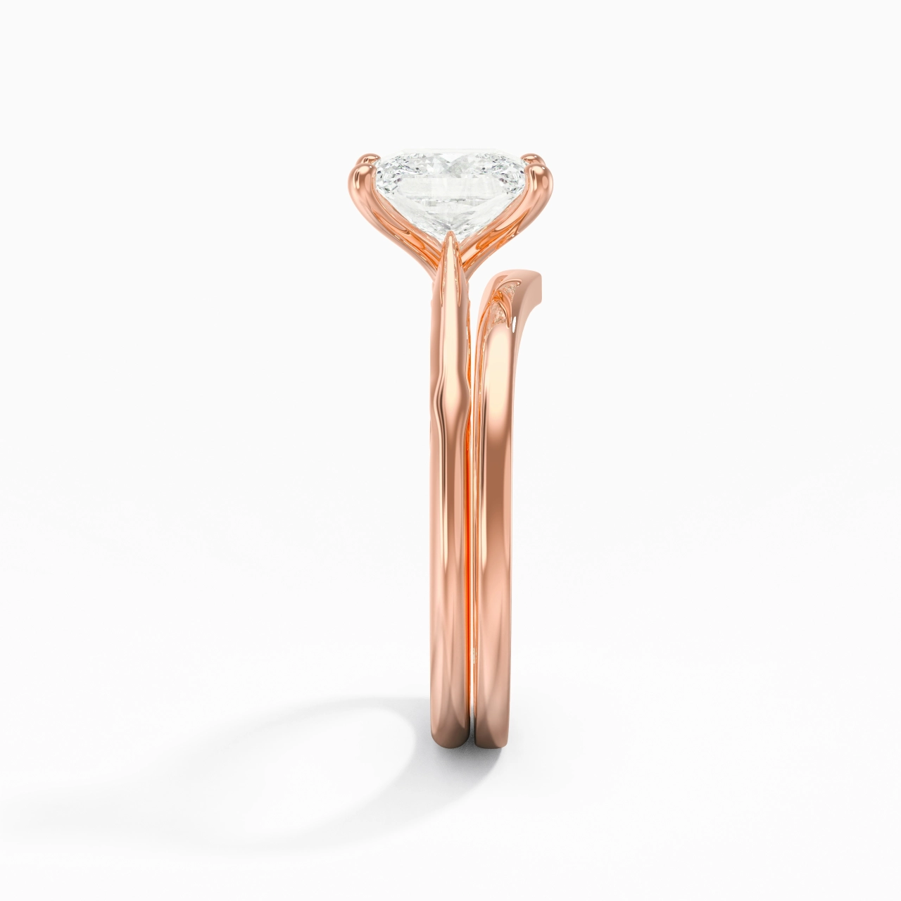 18K Rose Gold Moissanite Bridal Set