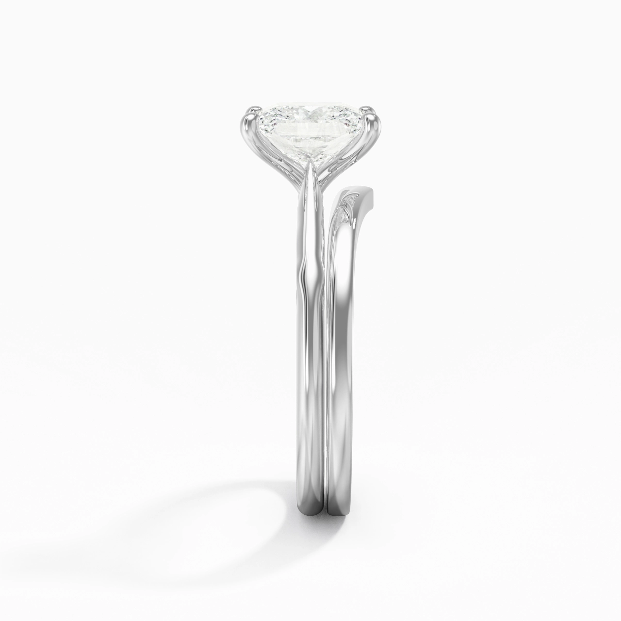 14K White Gold Moissanite Bridal Set