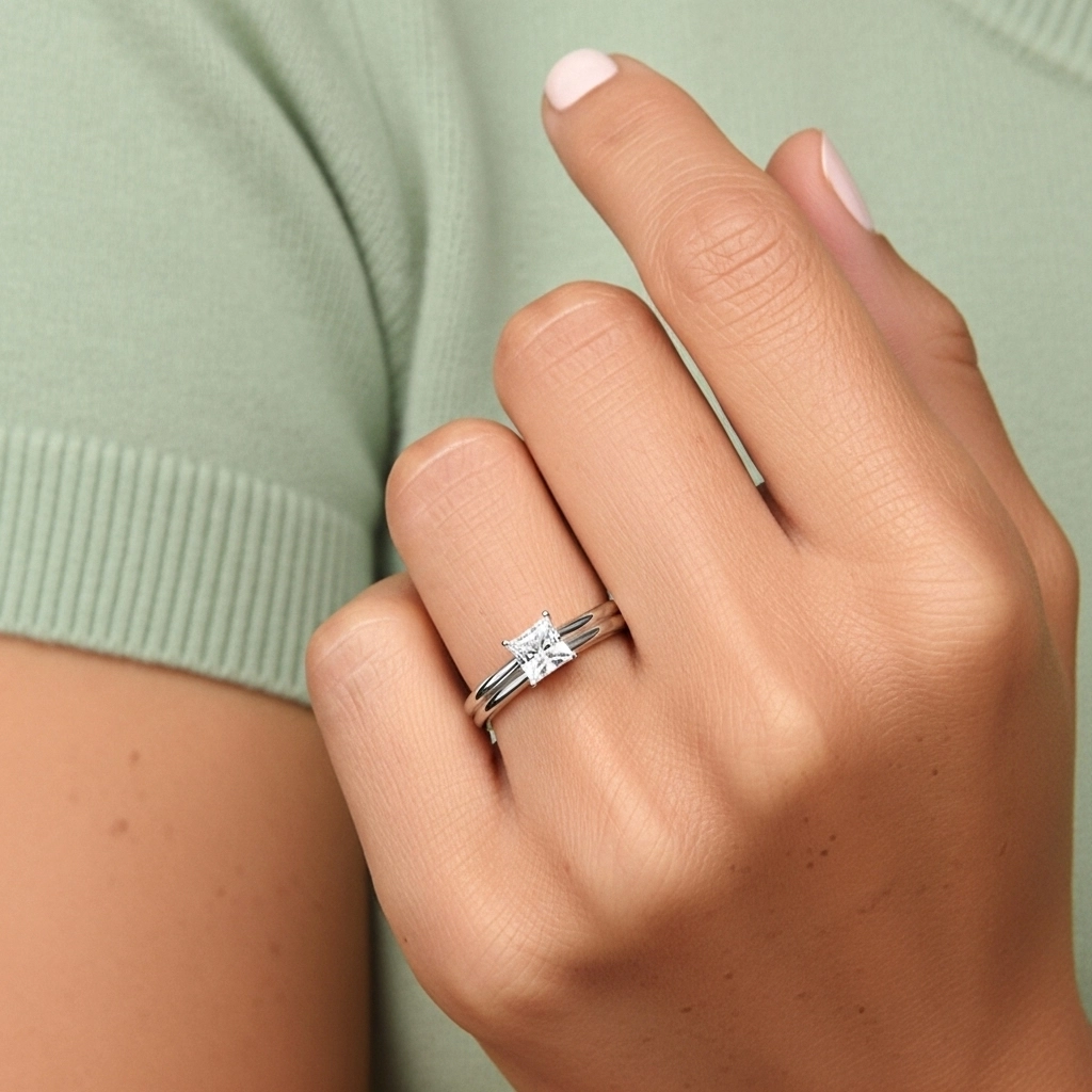 925 Sterling Silver Moissanite Bridal Set