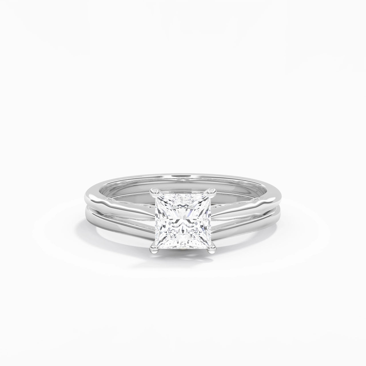 Platinum Moissanite Bridal Set