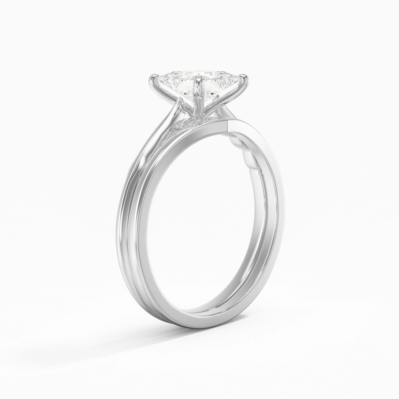 Platinum Moissanite Bridal Set