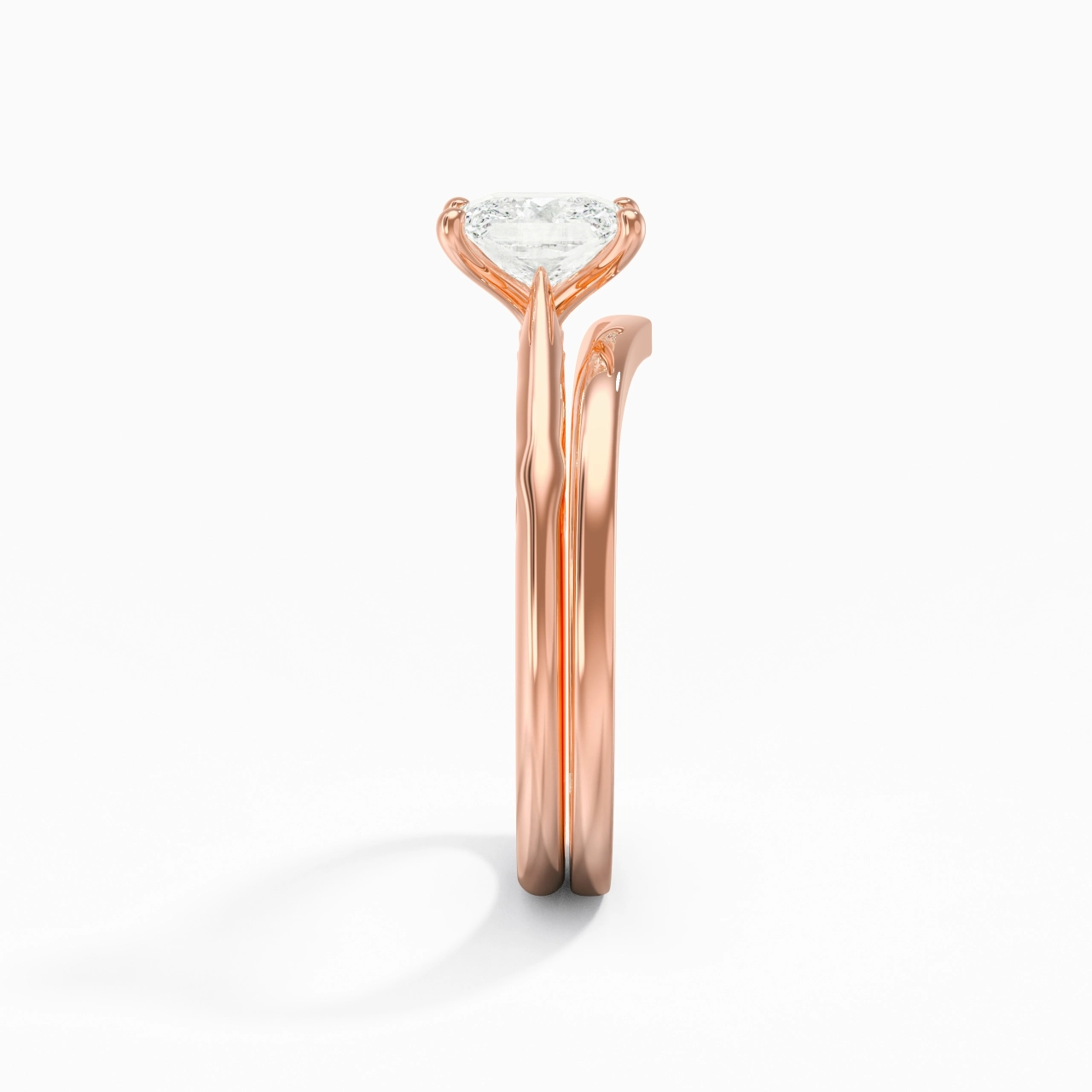 18K Rose Gold Moissanite Bridal Set