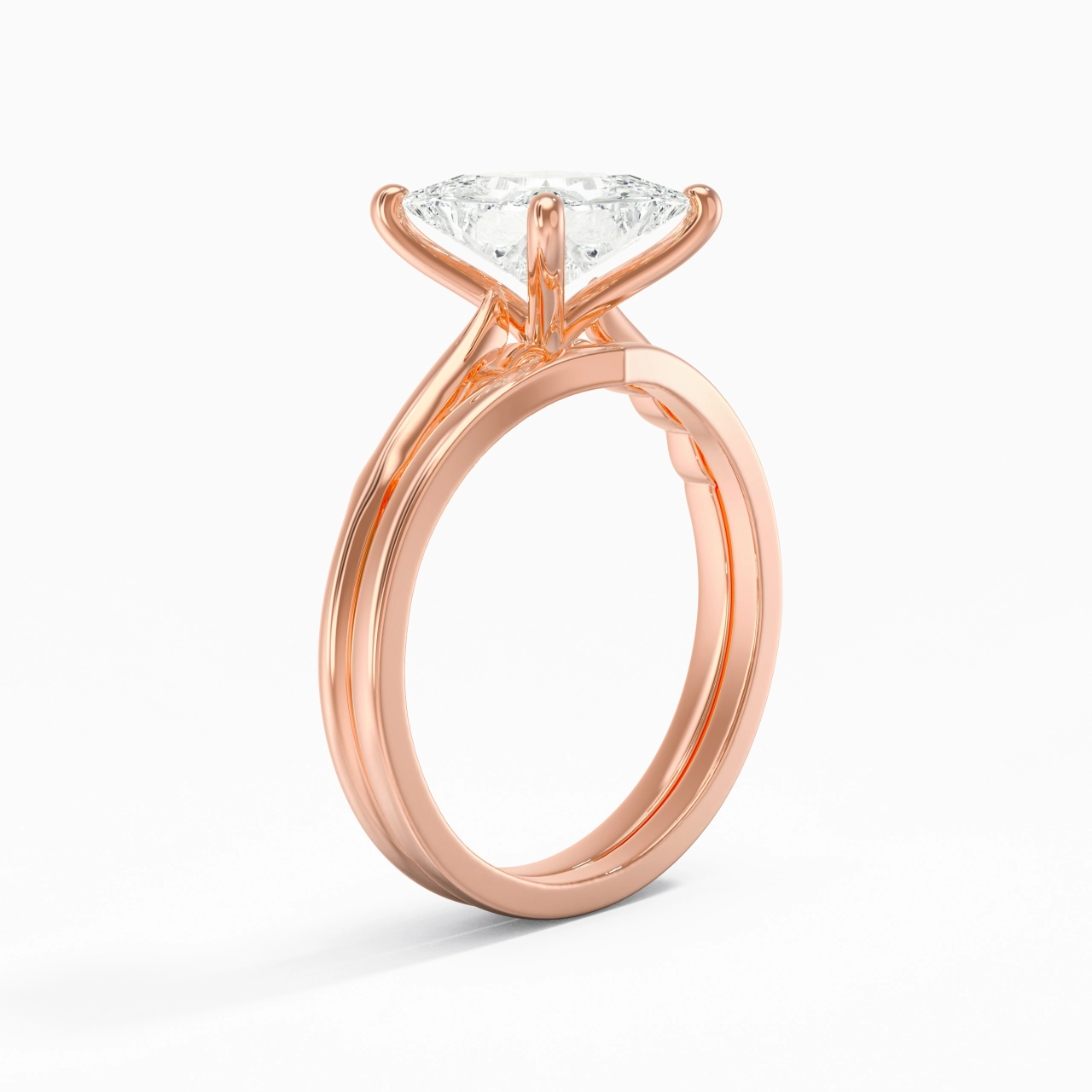 14K Rose Gold Moissanite Bridal Set