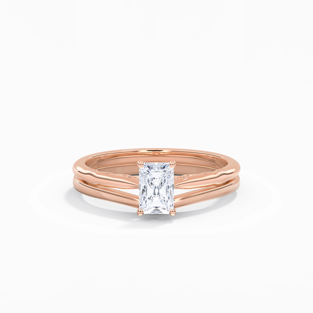 14K Rose Gold Moissanite Bridal Set