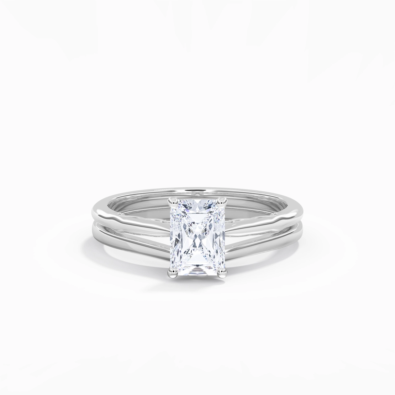 14K White Gold Moissanite Bridal Set