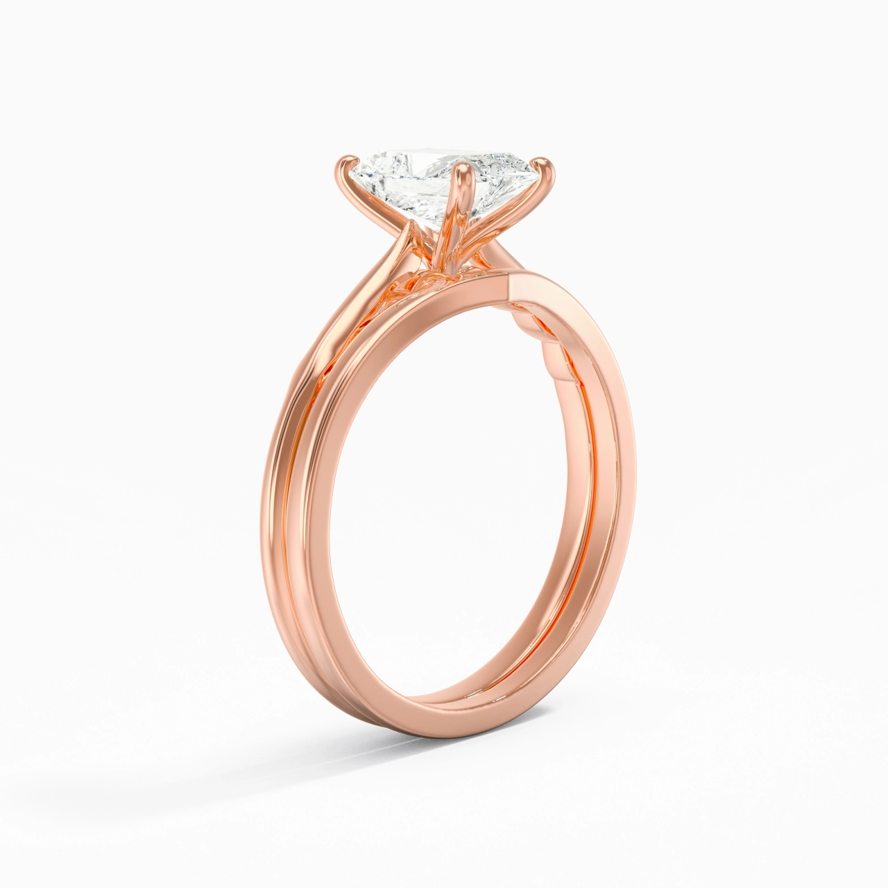 14K Rose Gold Moissanite Bridal Set