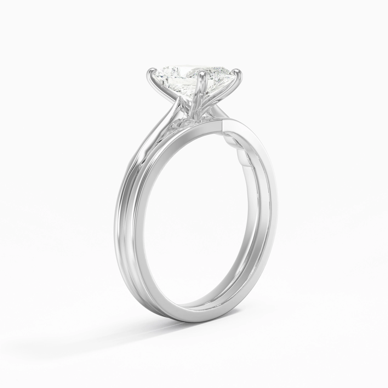 14K White Gold Moissanite Bridal Set